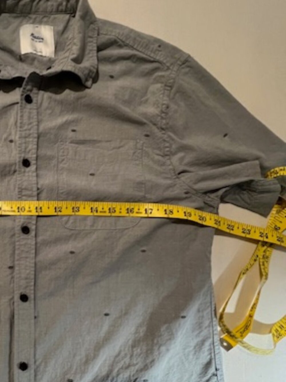 EUC KATIN dotted pattern button-up short sleeve shirt lightweight cotton size M - Picture 6 of 7